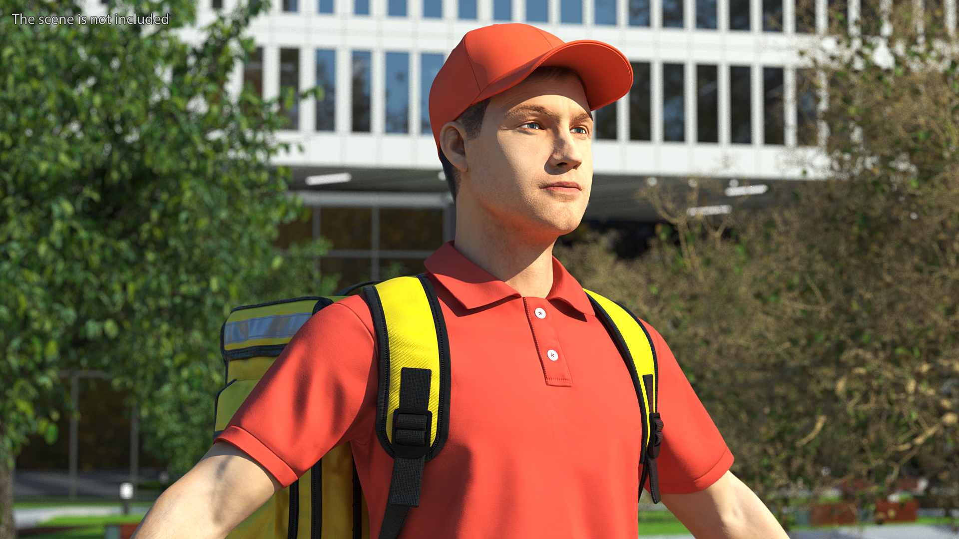 Food Delivery Man Neutral Pose Fur 3D model