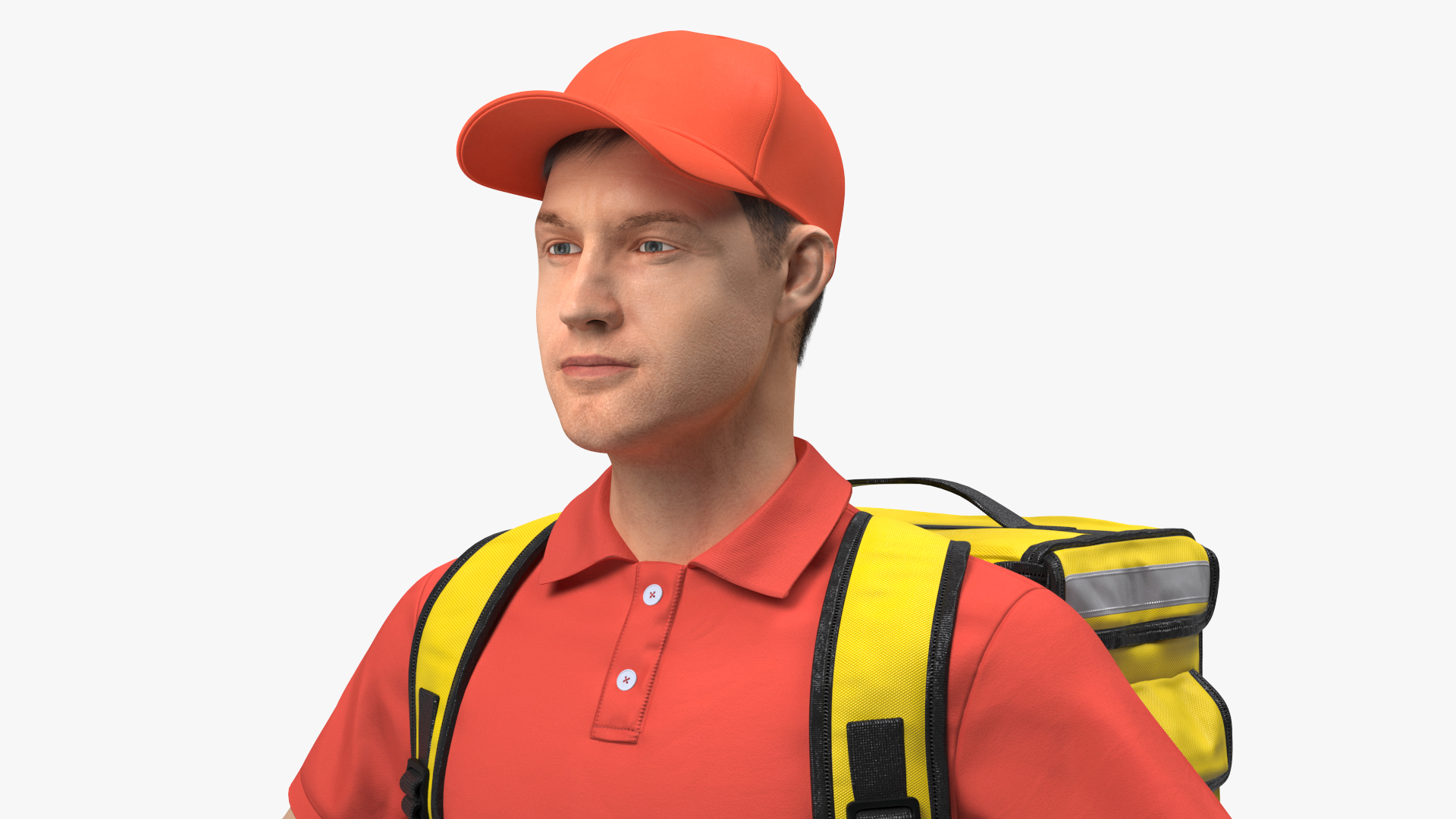 Food Delivery Man Neutral Pose Fur 3D model