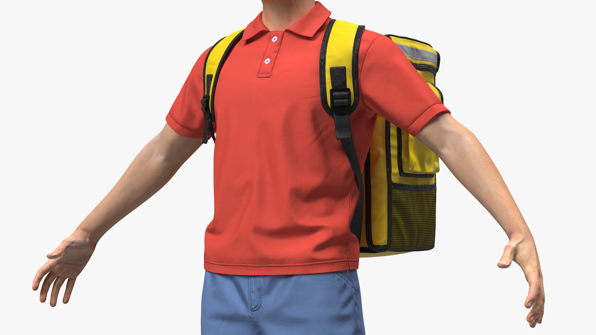 Food Delivery Man Neutral Pose Fur 3D model
