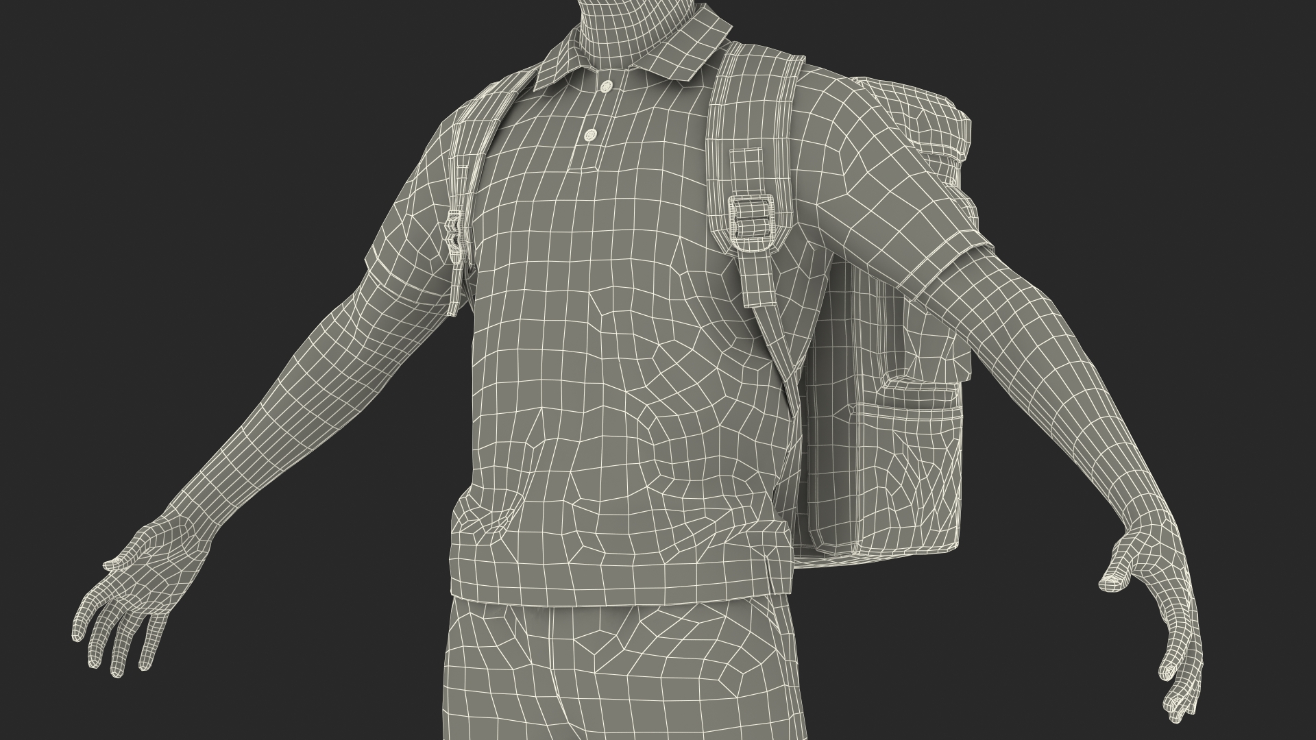 Food Delivery Man Neutral Pose Fur 3D model