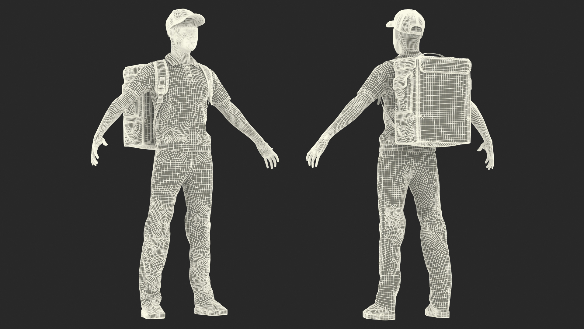 Food Delivery Man Neutral Pose Fur 3D model