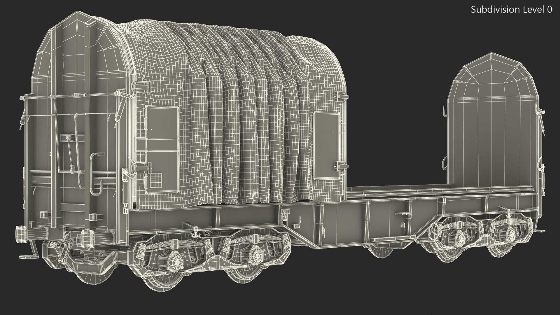DB Cargo Coil Transporter Tarpaulin Freight Wagon No Interior Clear 3D