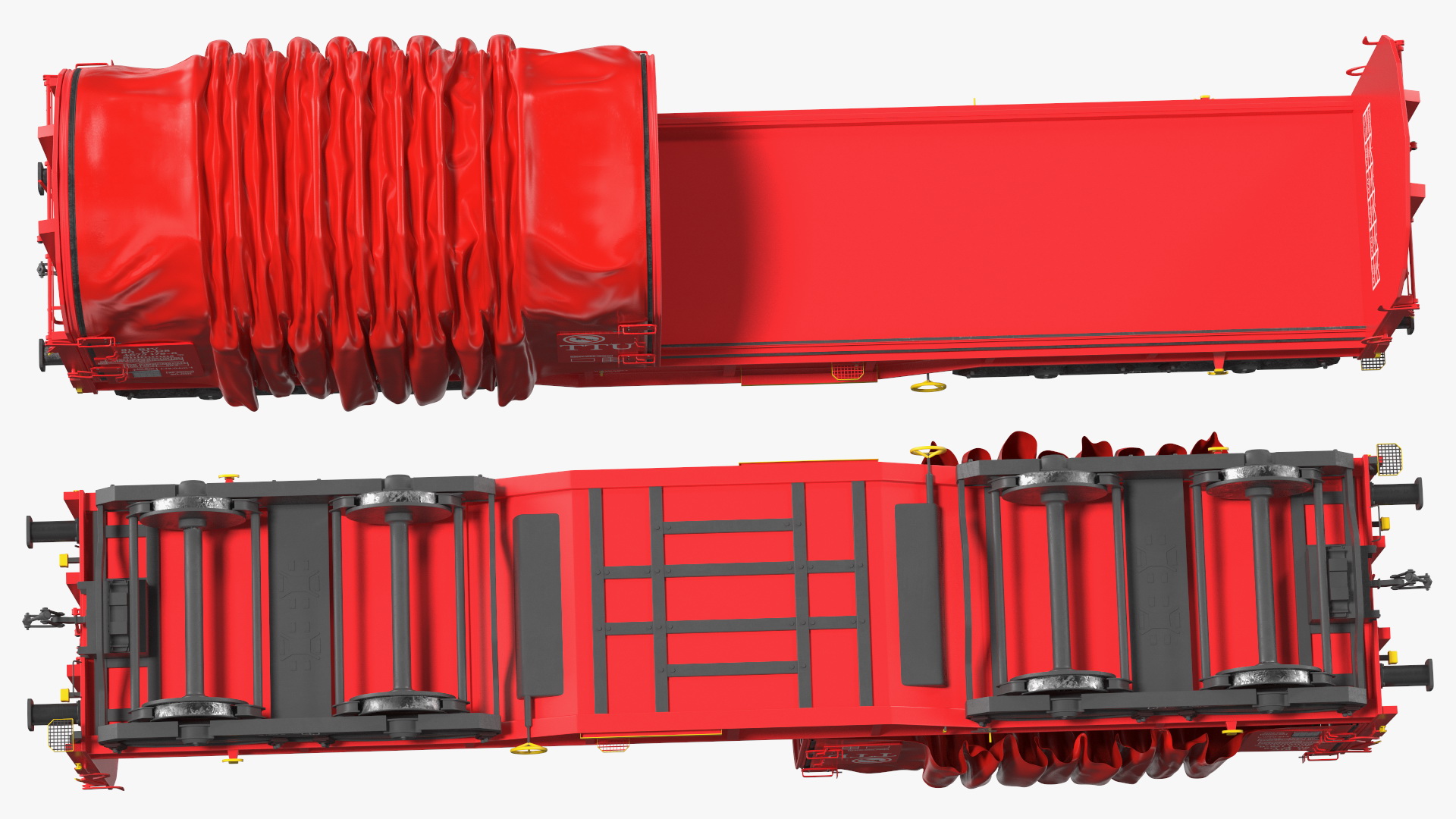 DB Cargo Coil Transporter Tarpaulin Freight Wagon No Interior Clear 3D