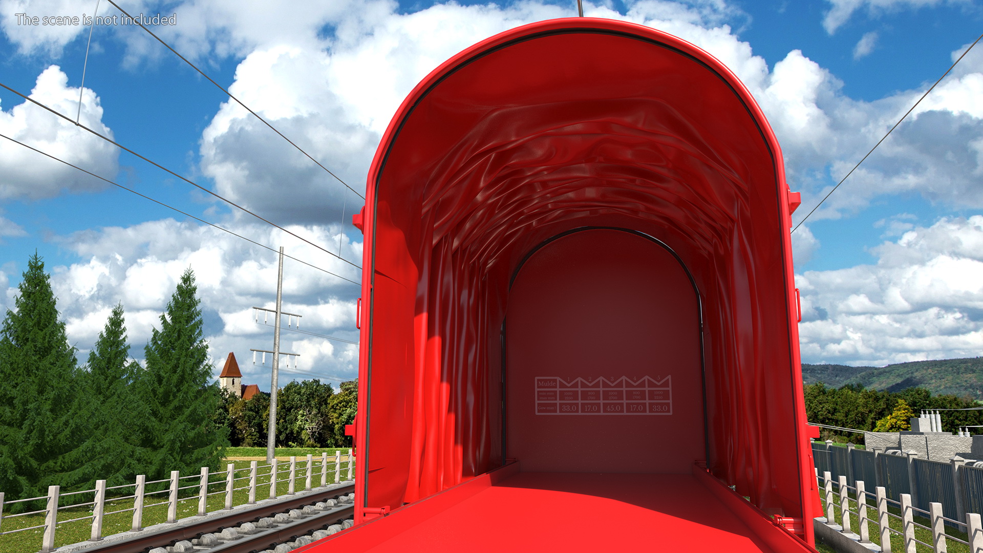 DB Cargo Coil Transporter Tarpaulin Freight Wagon No Interior Clear 3D
