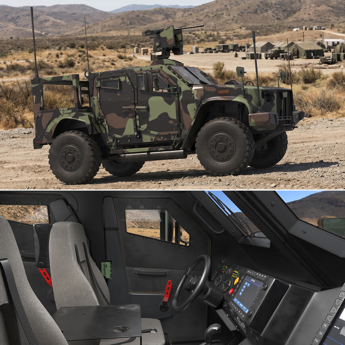 Armored Vehicle with Heavy Machine Gun
