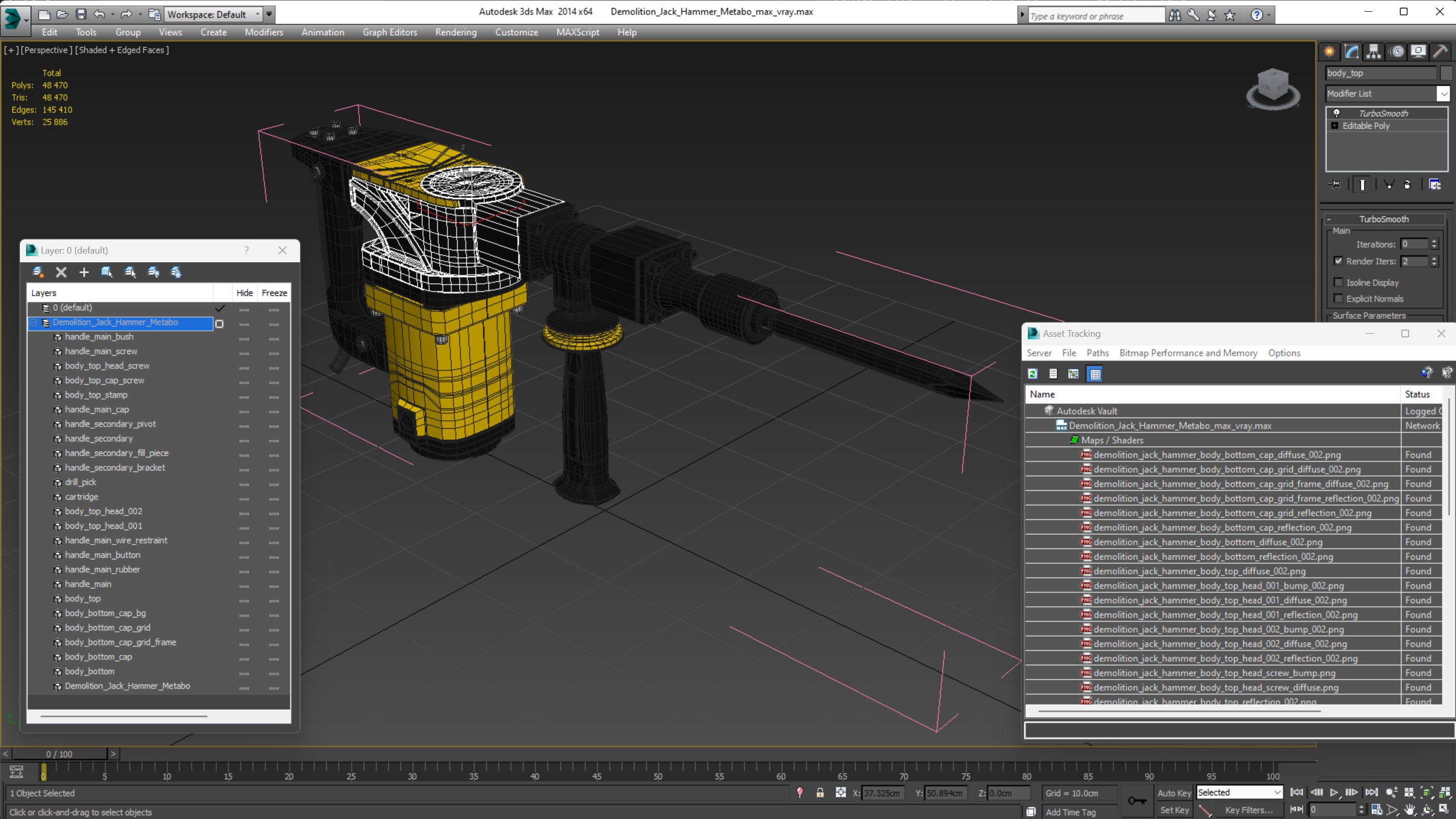 Demolition Jack Hammer Metabo 3D model