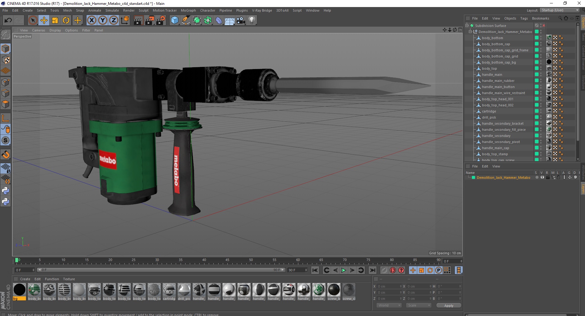 Demolition Jack Hammer Metabo 3D model