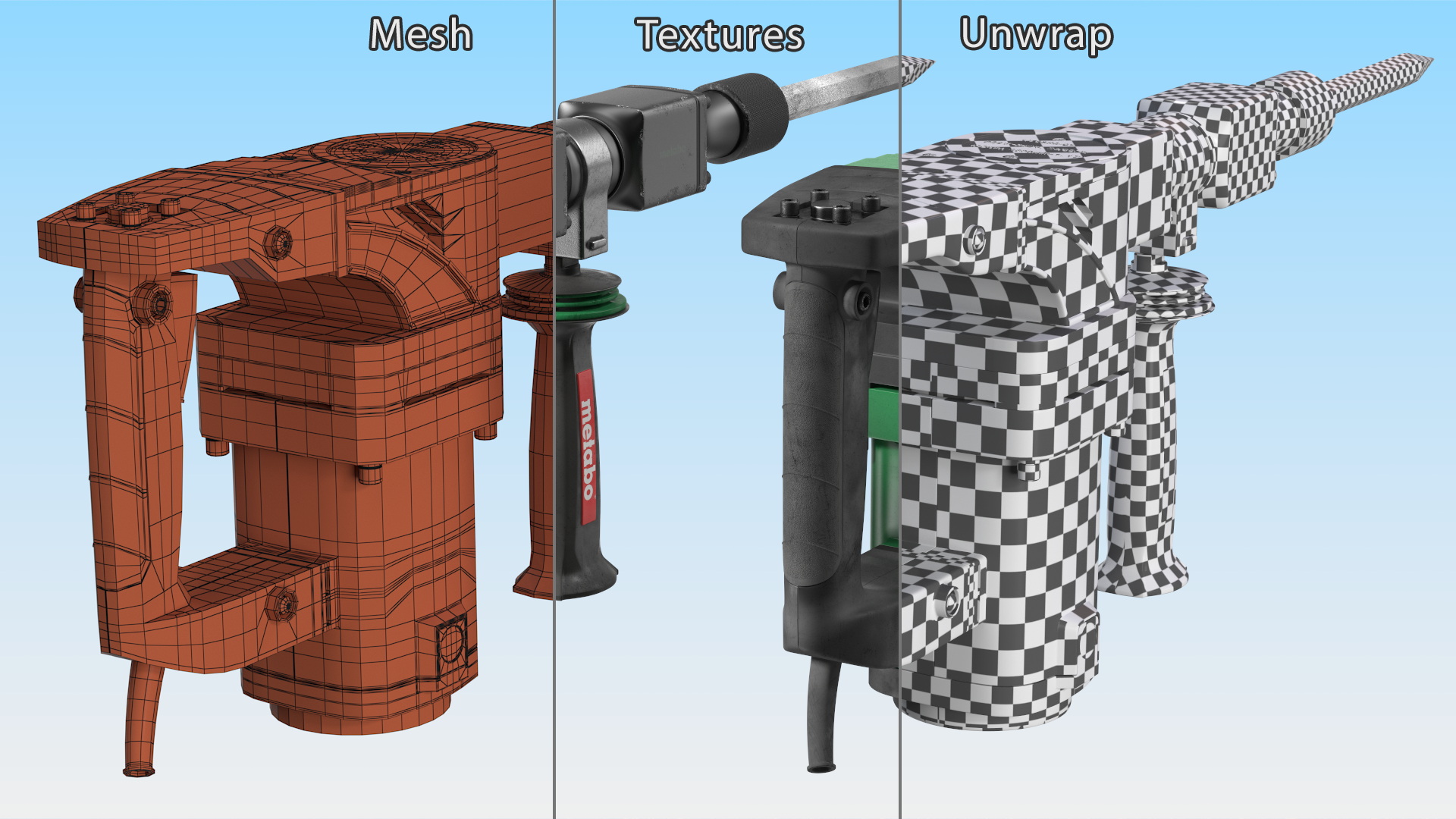 Demolition Jack Hammer Metabo 3D model