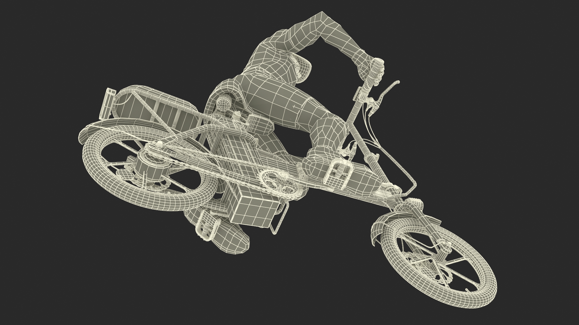 3D Cyclist Character in Red Safety Helmet model