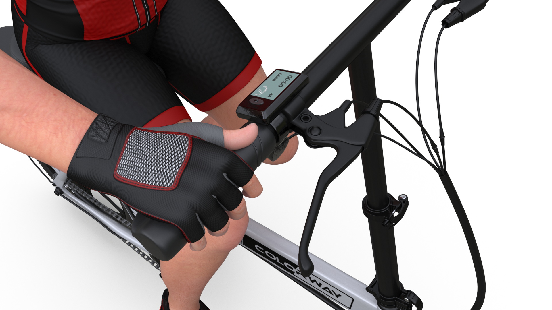 3D Cyclist Character in Red Safety Helmet model