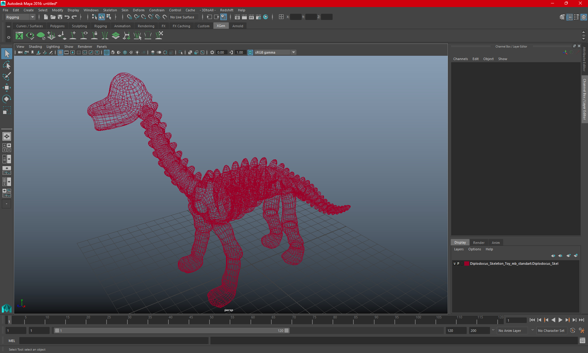 3D Diplodocus Skeleton Toy model