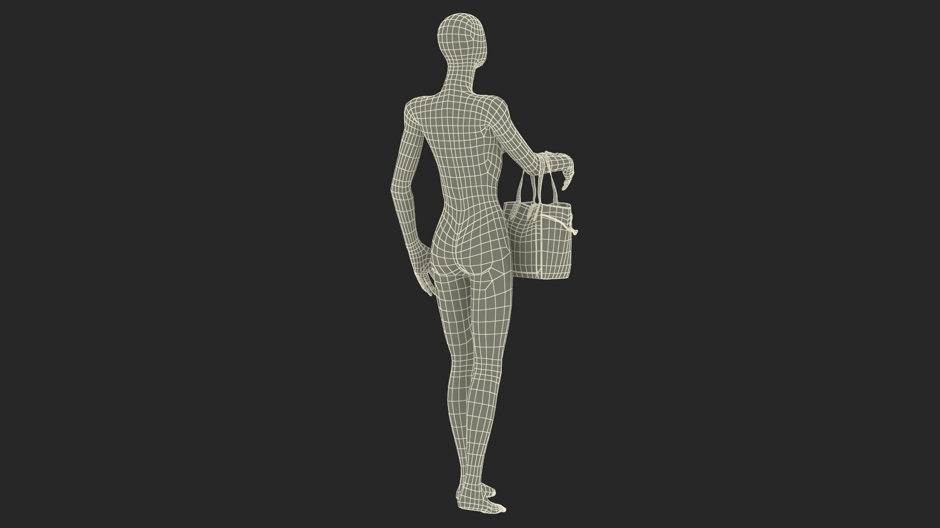 Leather Tote Bag Furla Net Marmo C on Mannequin 3D