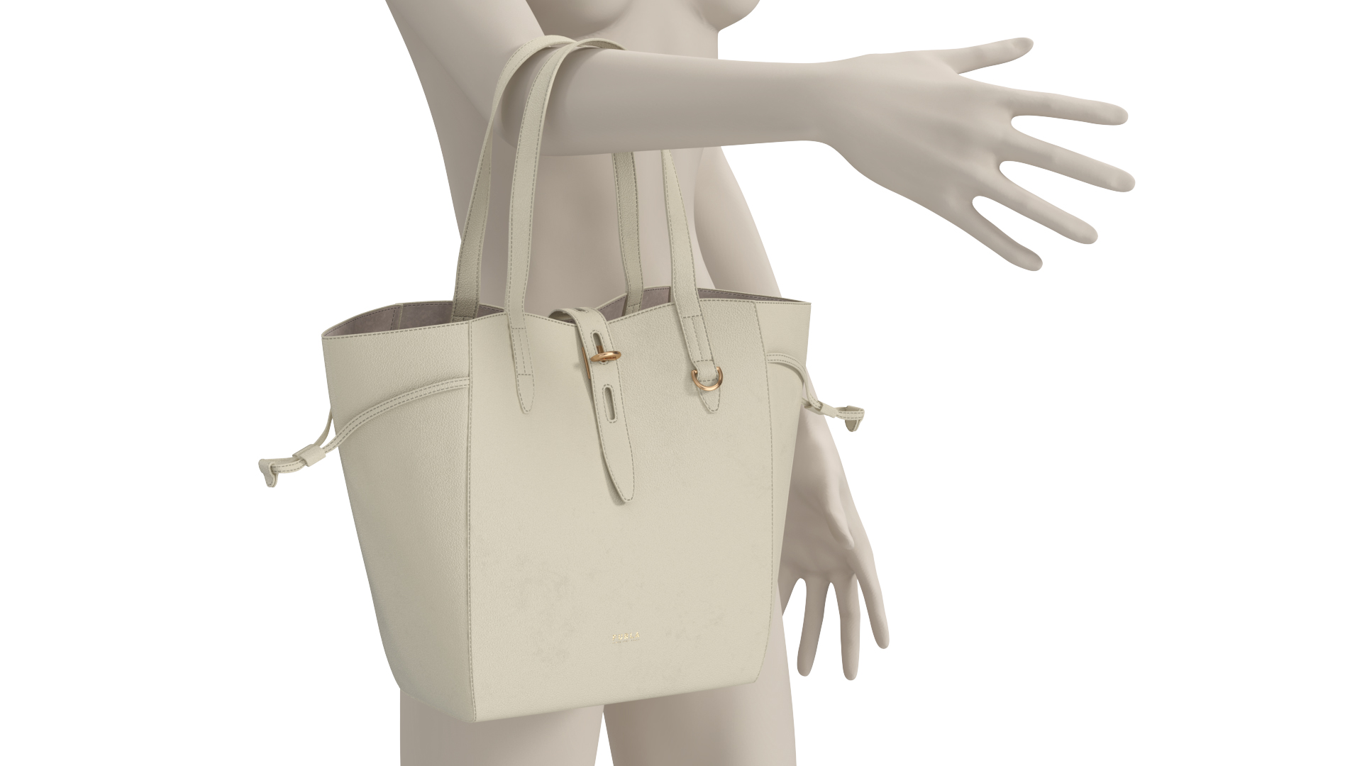 Leather Tote Bag Furla Net Marmo C on Mannequin 3D