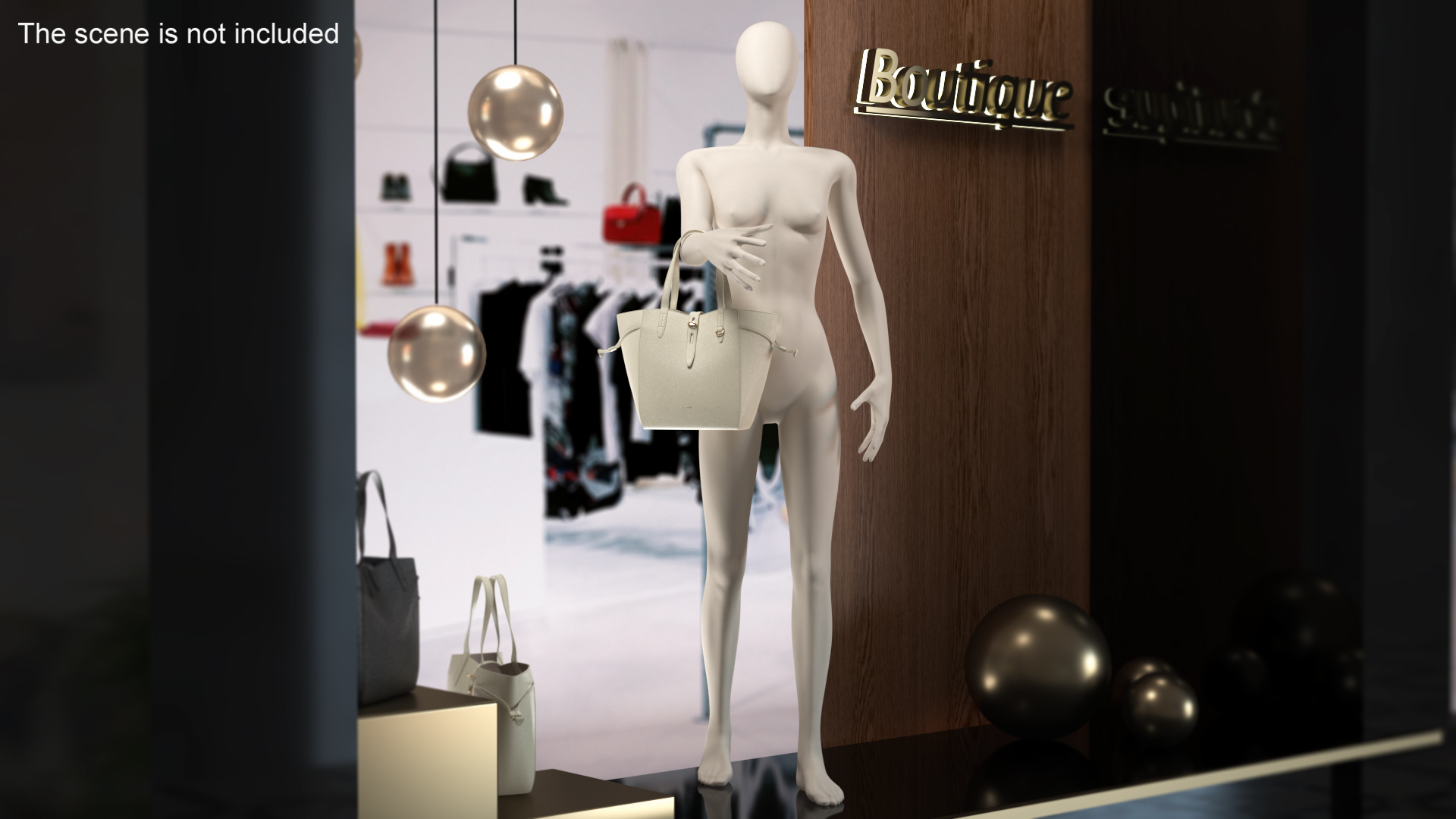 Leather Tote Bag Furla Net Marmo C on Mannequin 3D