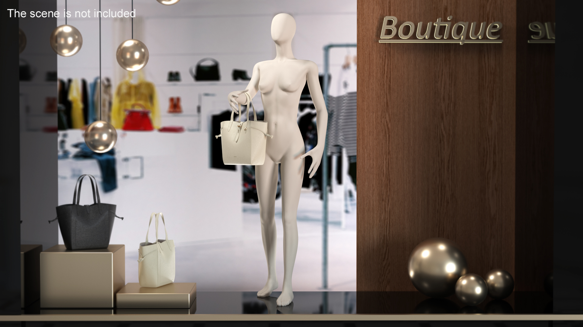 Leather Tote Bag Furla Net Marmo C on Mannequin 3D
