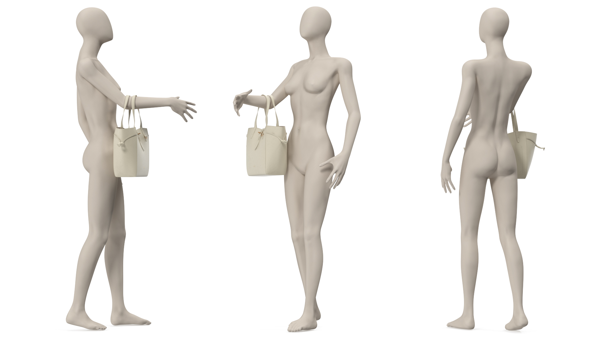 Leather Tote Bag Furla Net Marmo C on Mannequin 3D