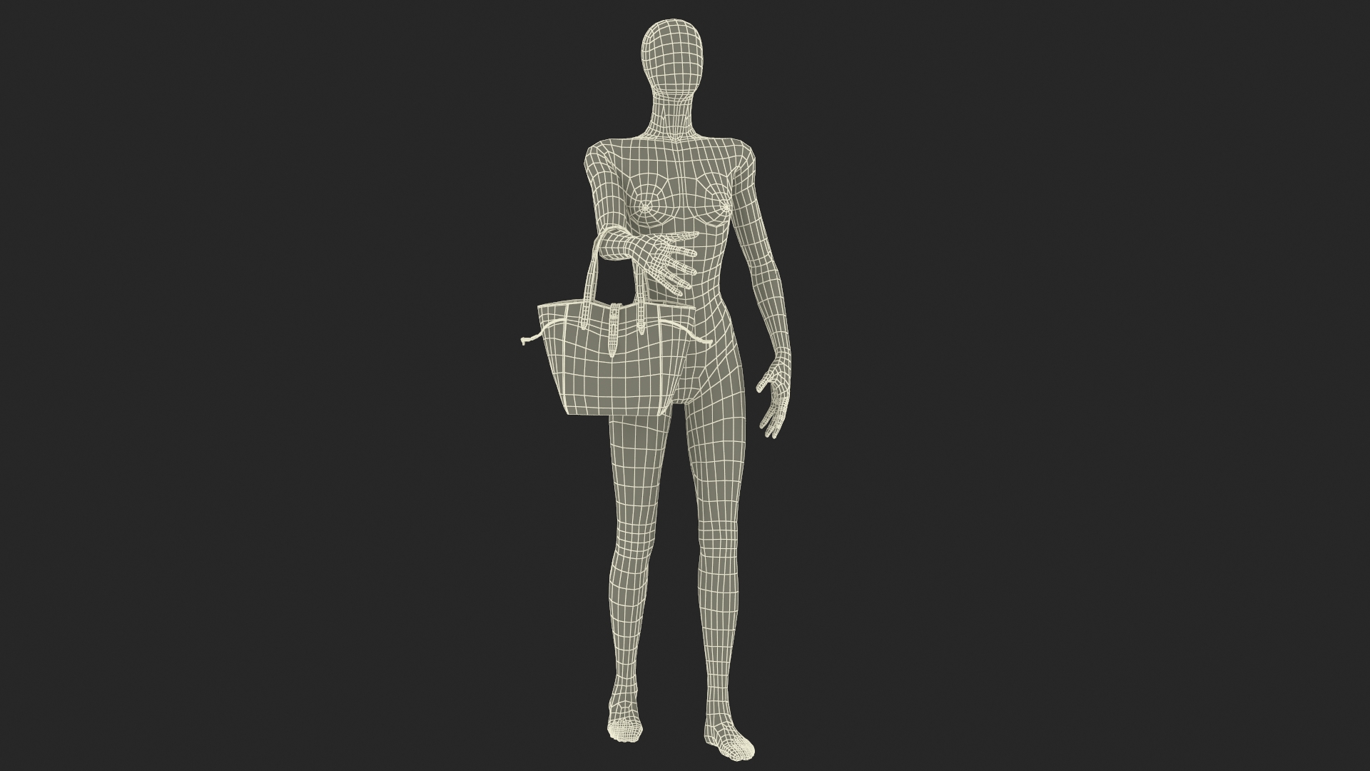 Leather Tote Bag Furla Net Marmo C on Mannequin 3D