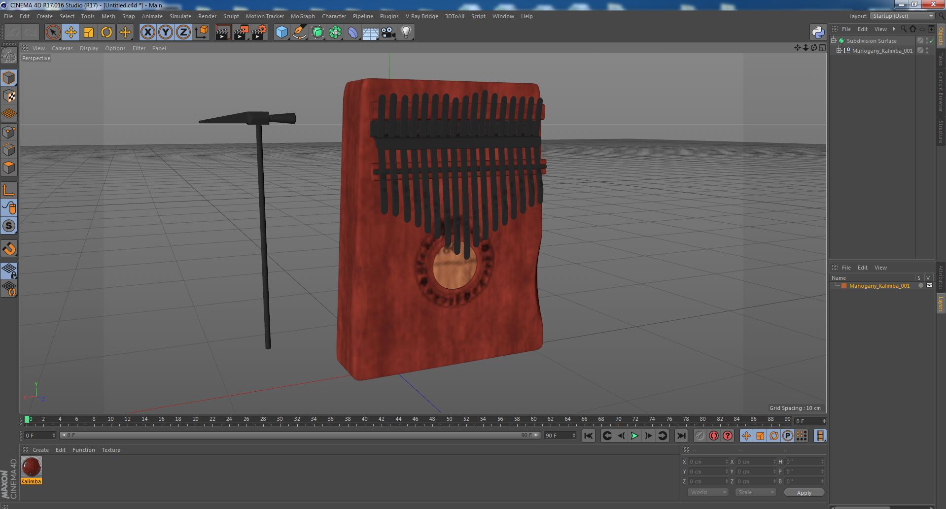 3D Mahogany Kalimba