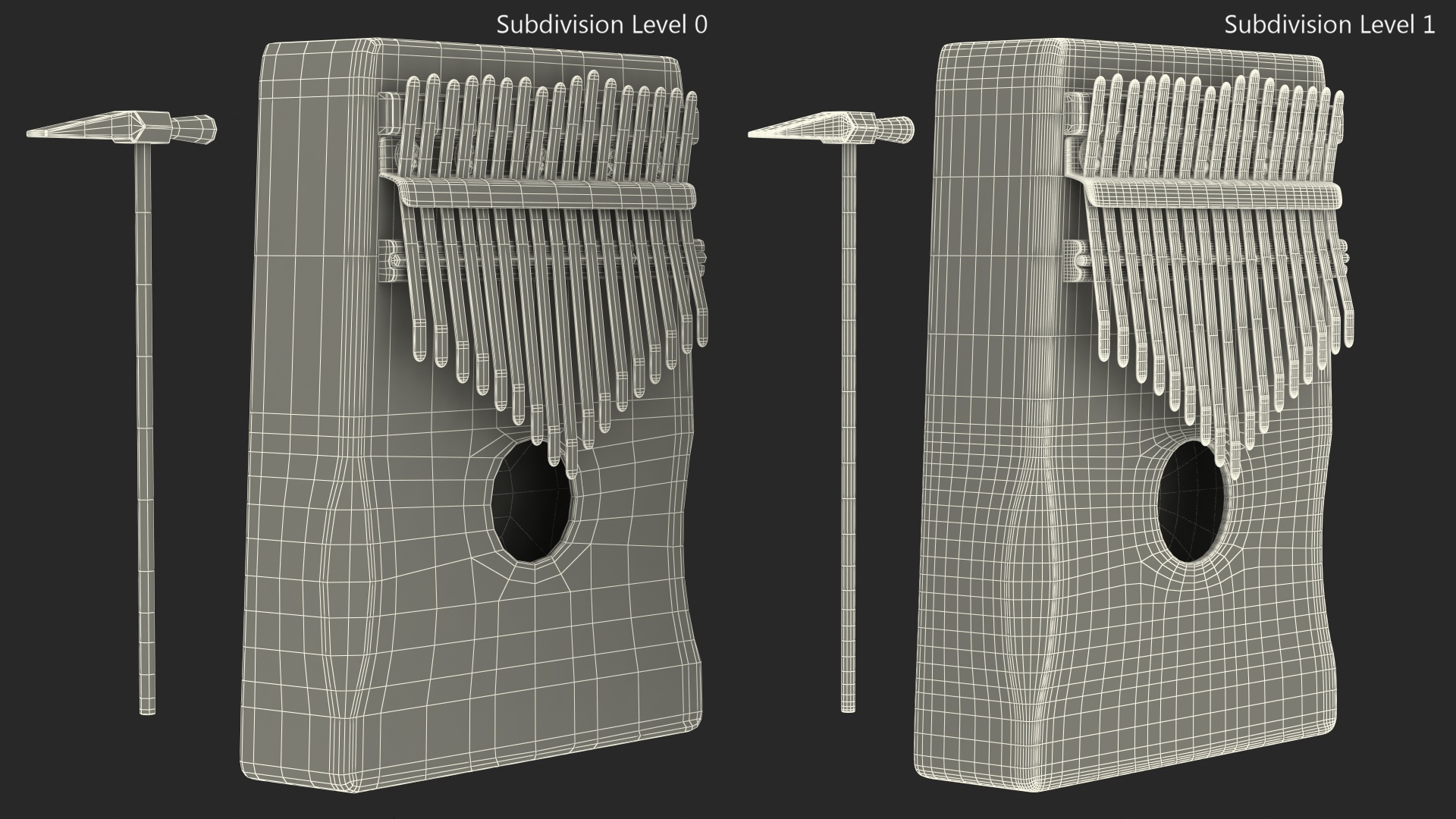 3D Mahogany Kalimba