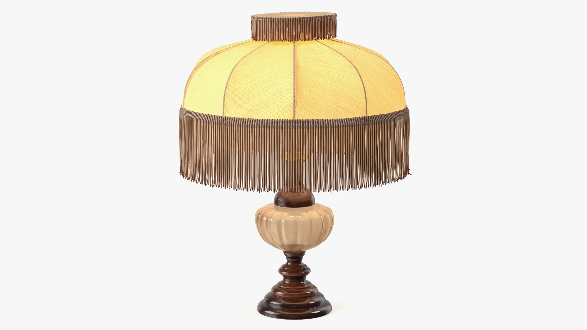 Traditional Table Lamp Turned On 3D