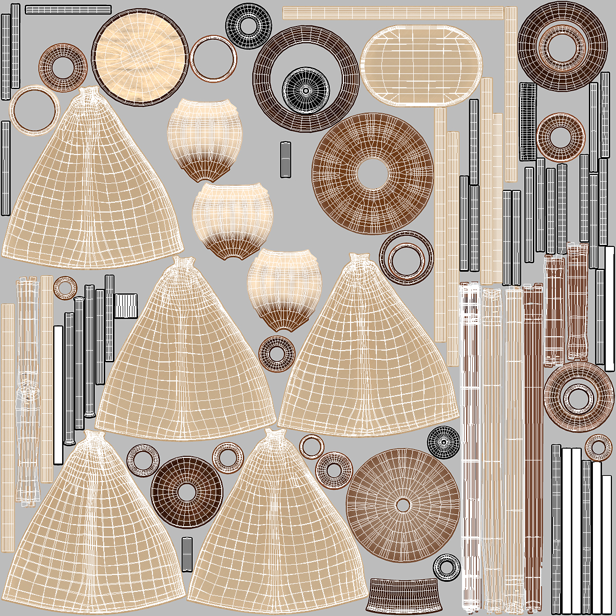 Traditional Table Lamp Turned On 3D