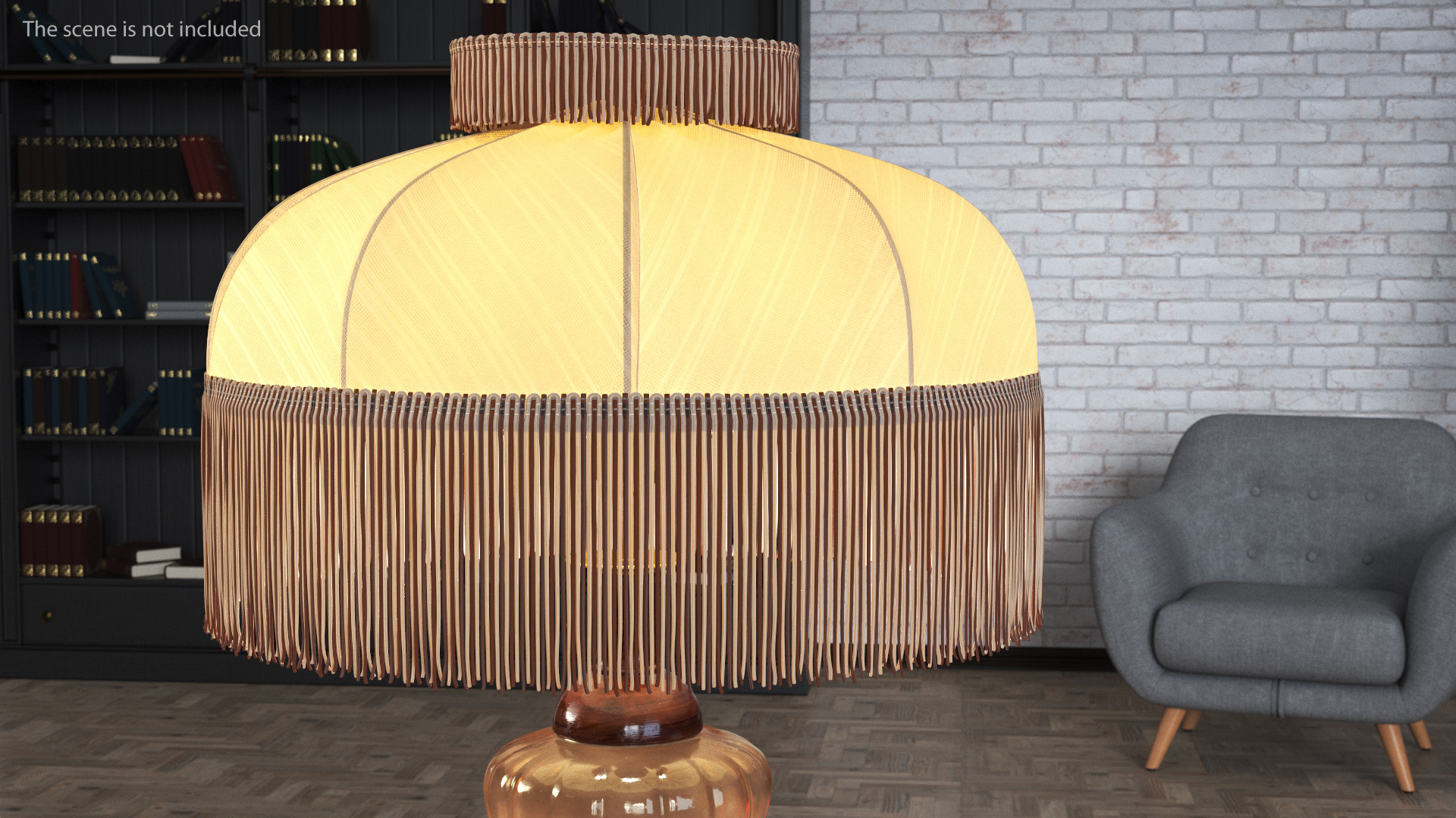 Traditional Table Lamp Turned On 3D