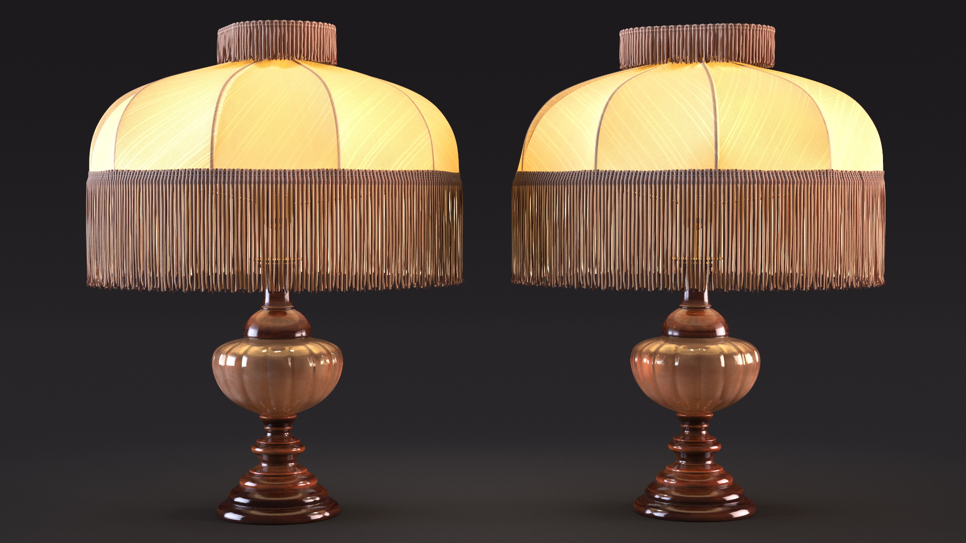 Traditional Table Lamp Turned On 3D