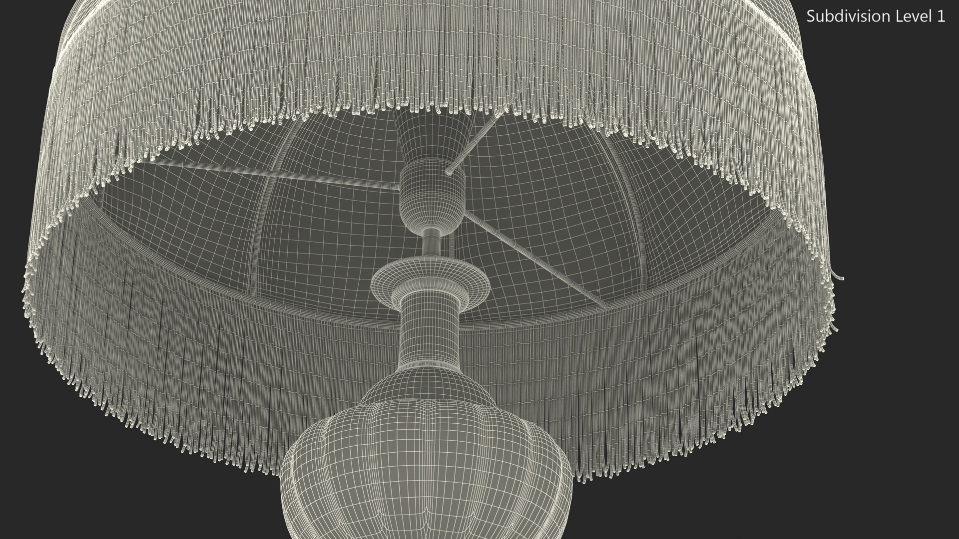 Traditional Table Lamp Turned On 3D