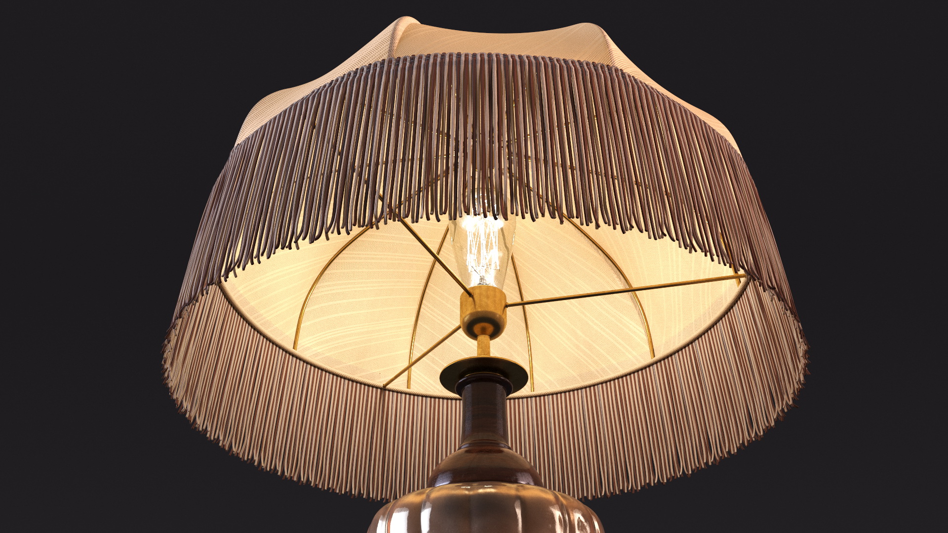 Traditional Table Lamp Turned On 3D