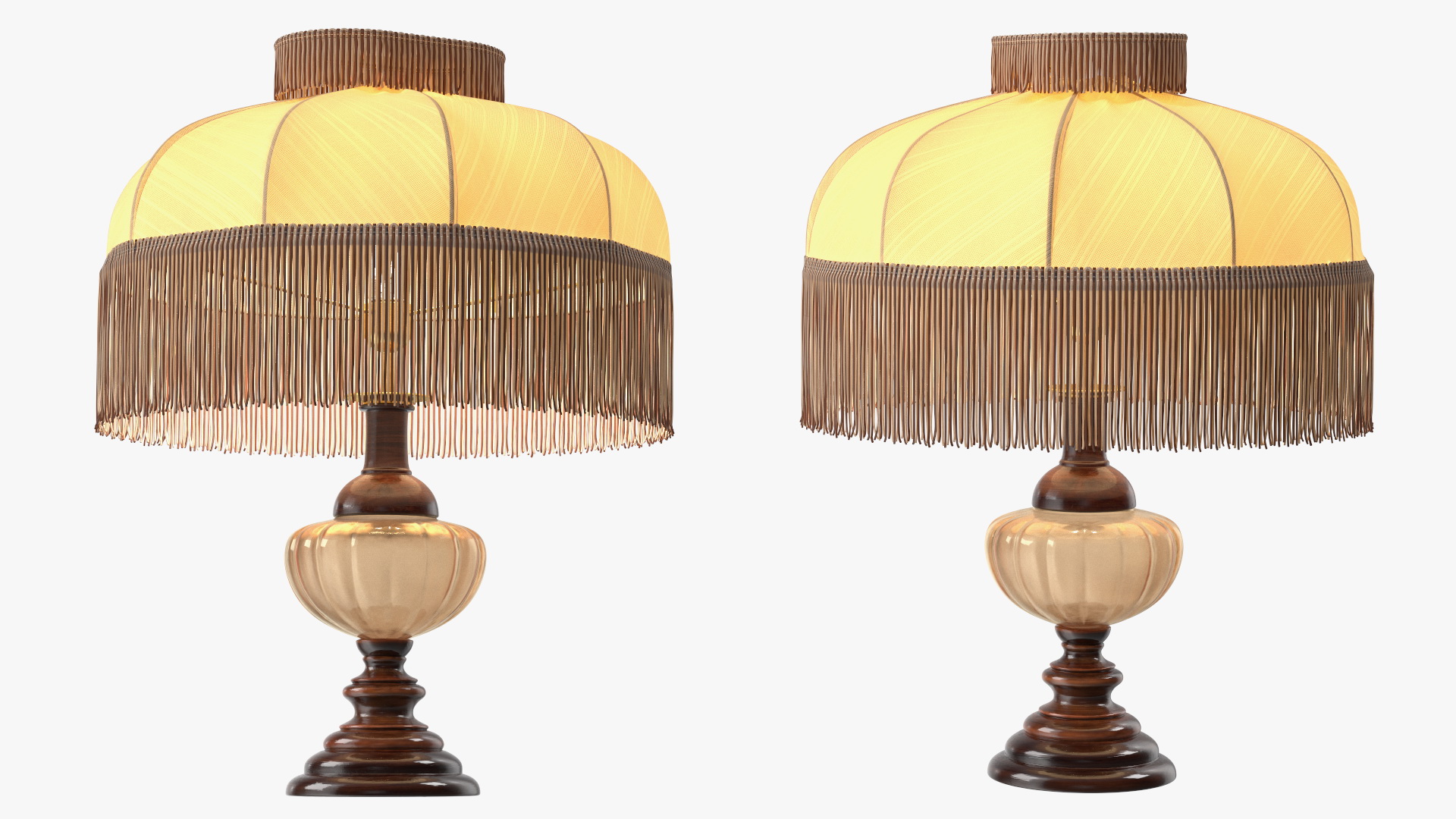 Traditional Table Lamp Turned On 3D