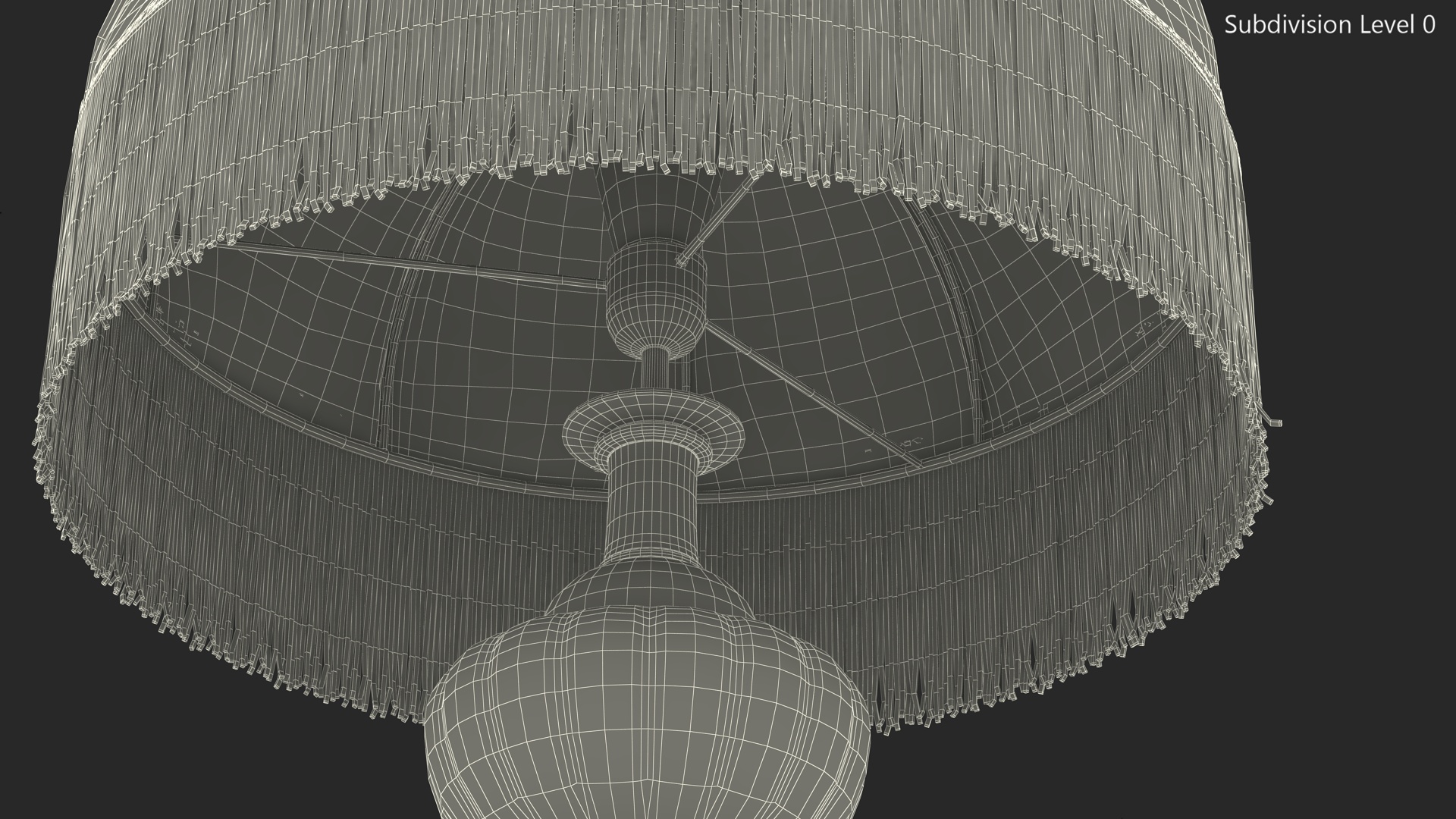 Traditional Table Lamp Turned On 3D
