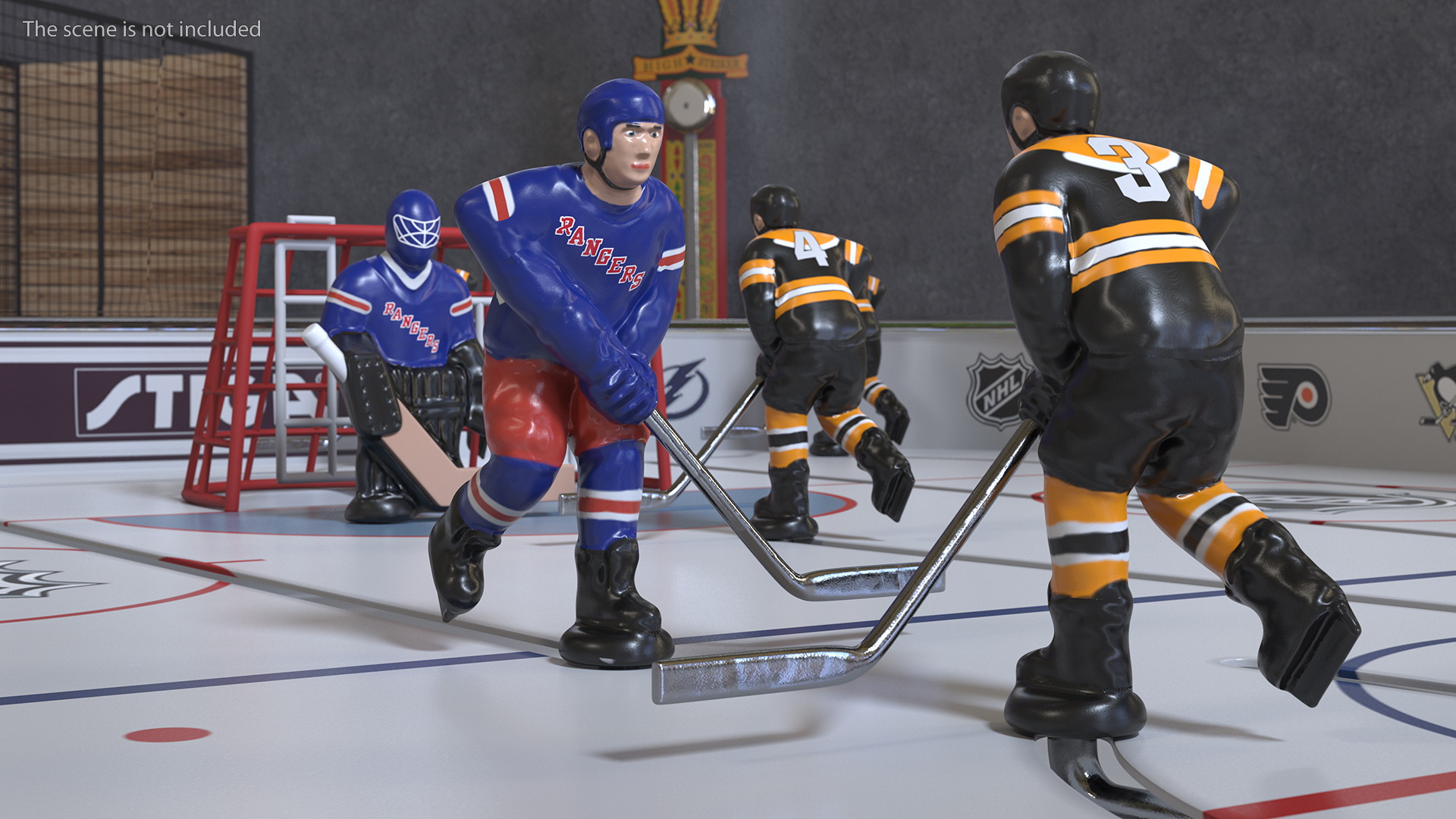 3D Stiga Stanley Cup Table Hockey with Game Stand Dome Rigged model