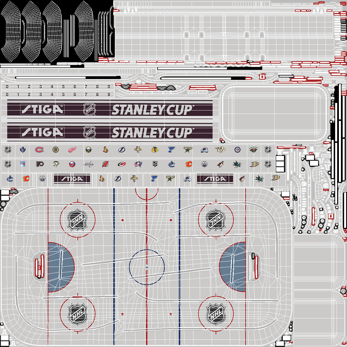 3D Stiga Stanley Cup Table Hockey with Game Stand Dome Rigged model