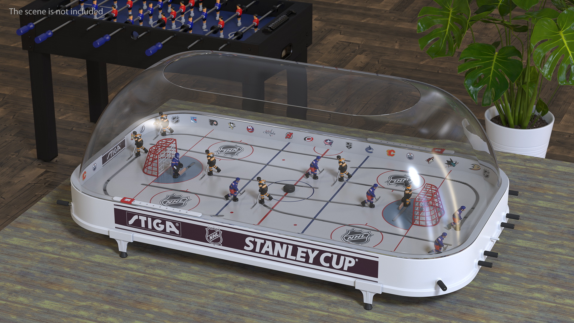 3D Stiga Stanley Cup Table Hockey with Game Stand Dome Rigged model