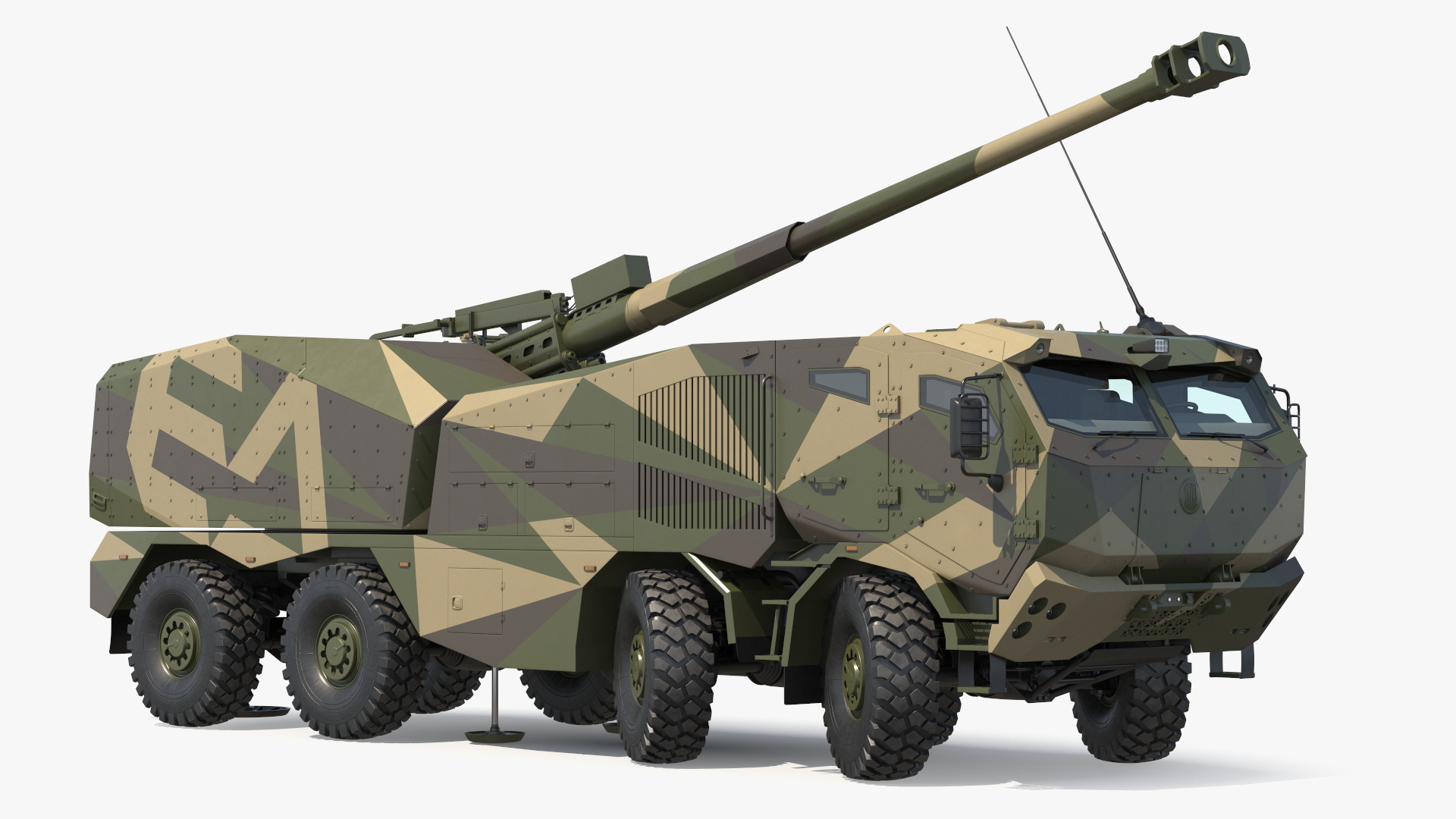 3D model Morana Self-Propelled Howitzer Gun Rigged for Maya