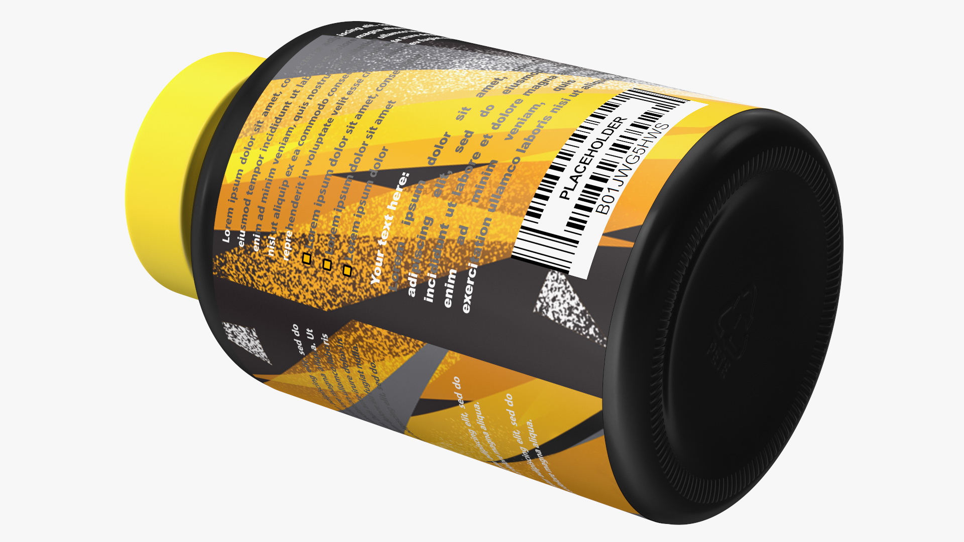 3D model Plastic Jar Mockup Yellow