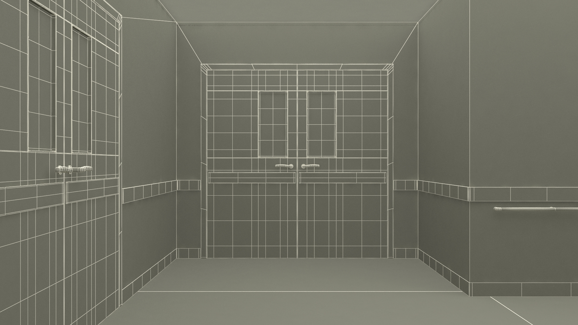 Hospital Hallway Straight Corridor 3D model