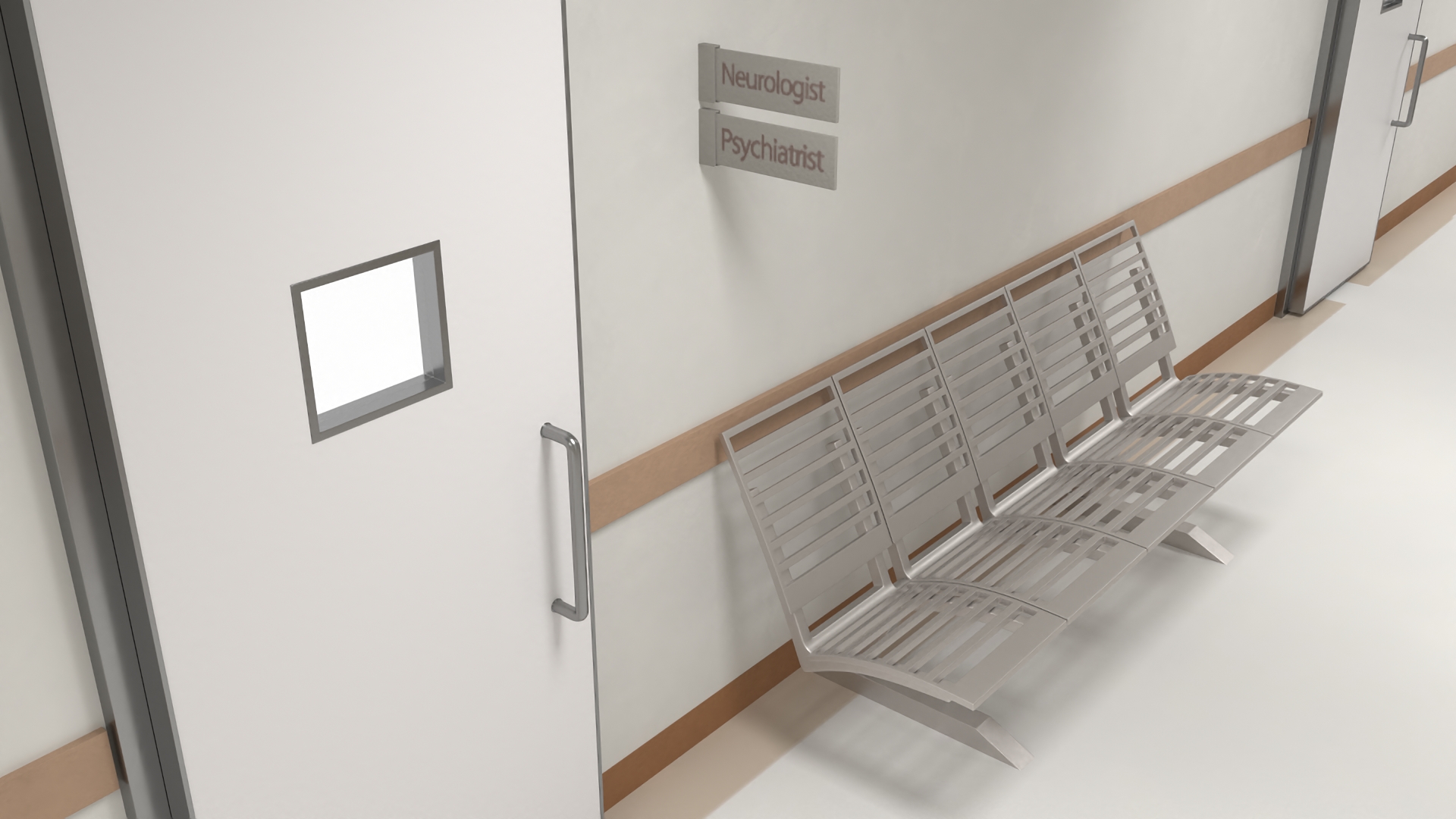 Hospital Hallway Straight Corridor 3D model
