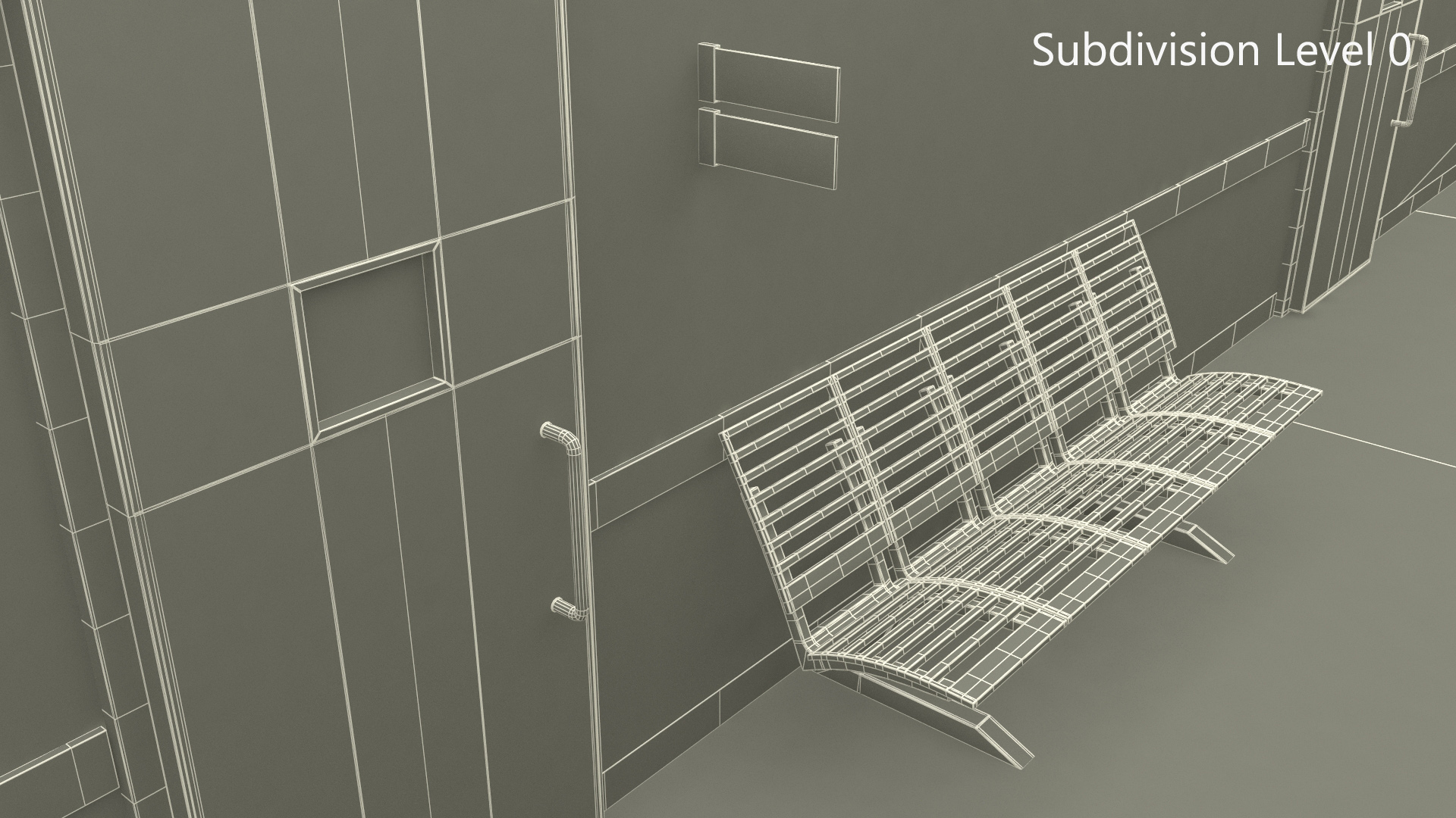 Hospital Hallway Straight Corridor 3D model