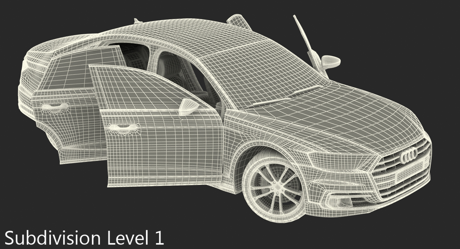 Audi A8 2018 Rigged 3D model