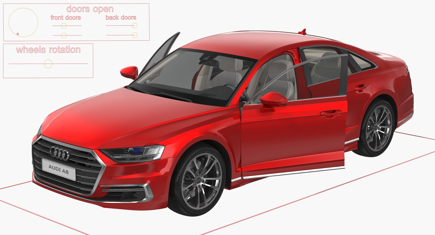 Audi A8 2018 Rigged 3D model