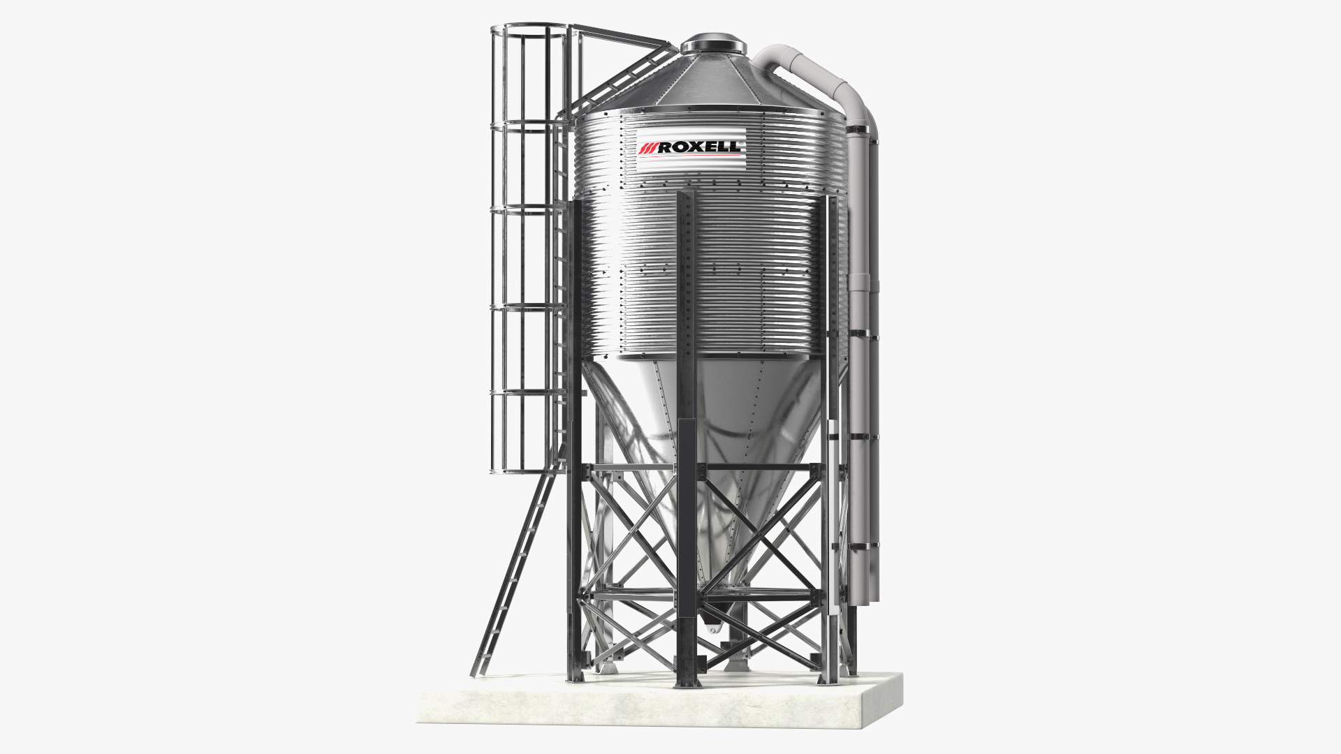 Roxell Galvanized Feed Storage Bin 3D model