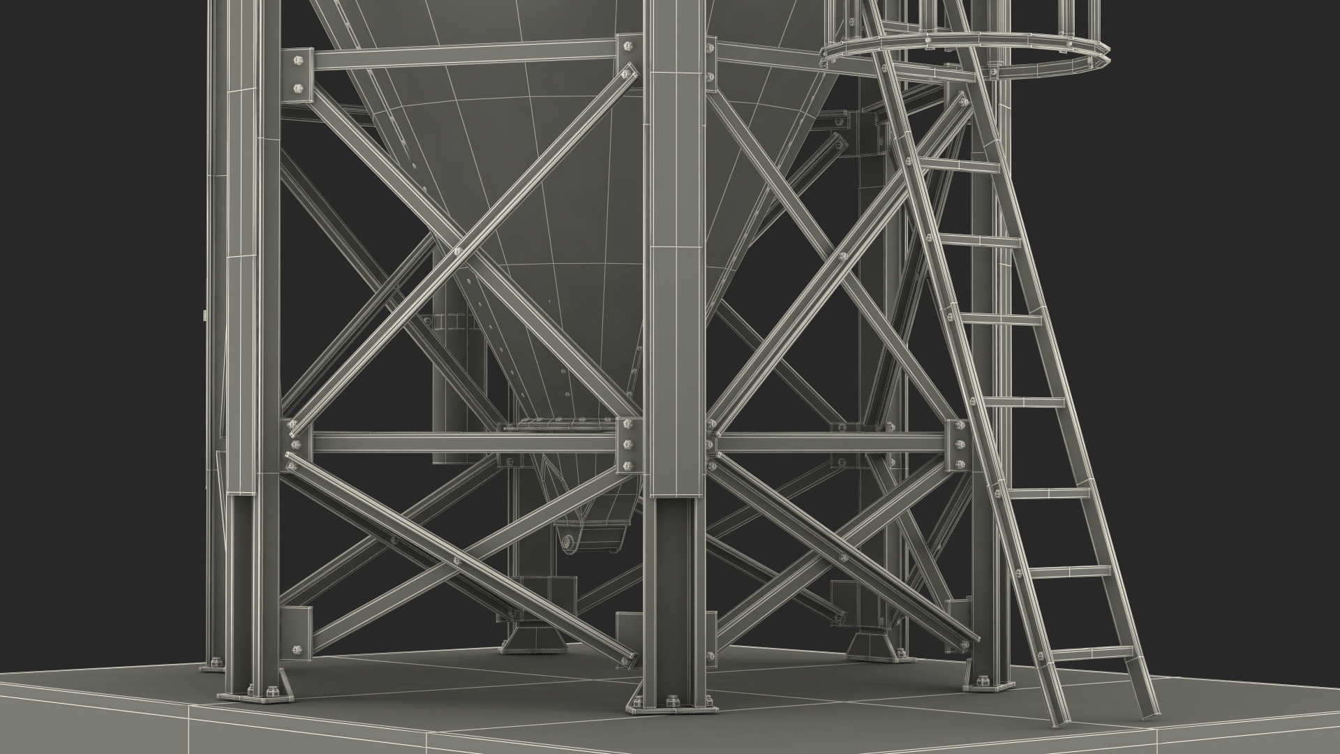 Roxell Galvanized Feed Storage Bin 3D model
