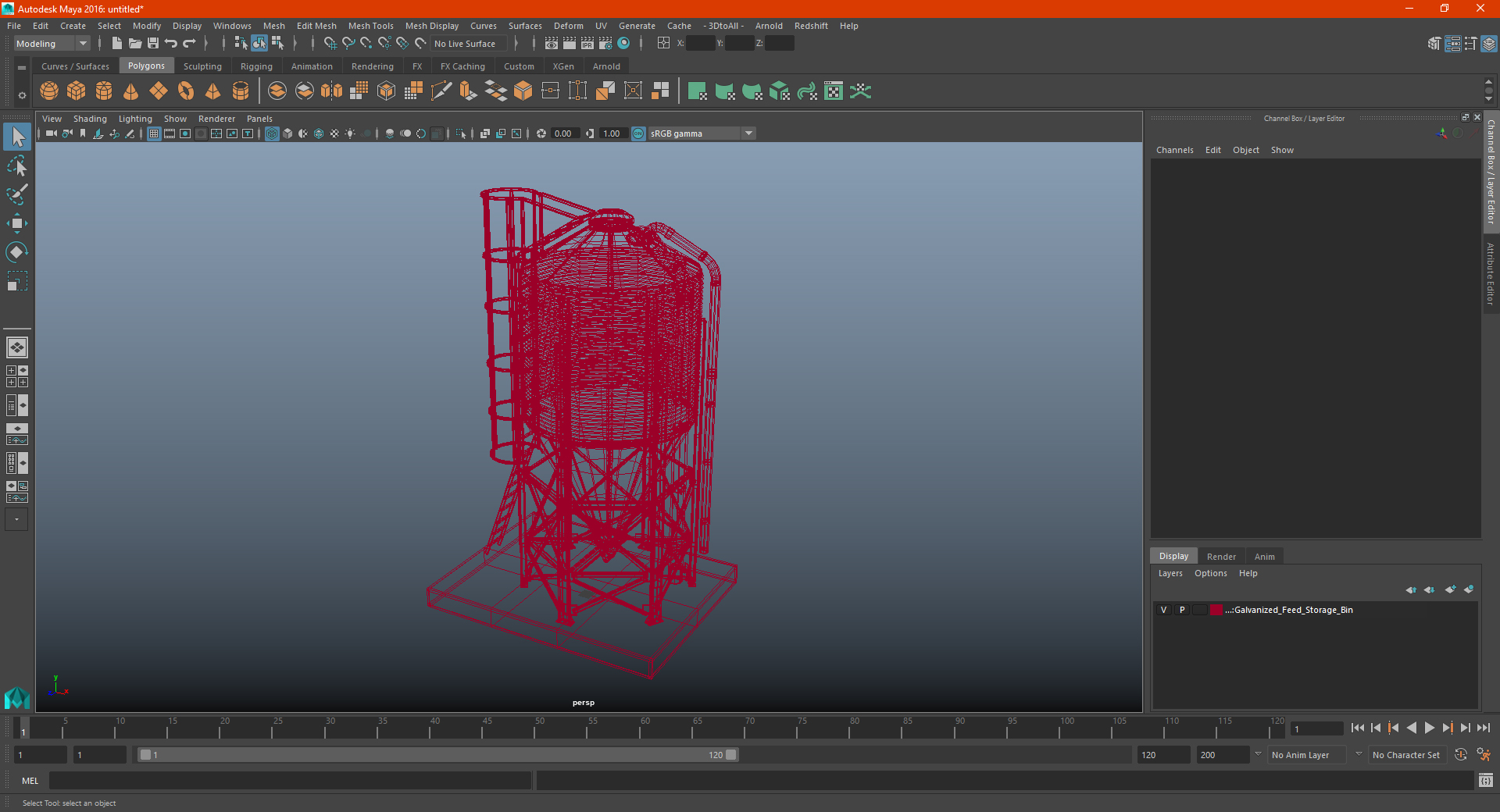 Roxell Galvanized Feed Storage Bin 3D model