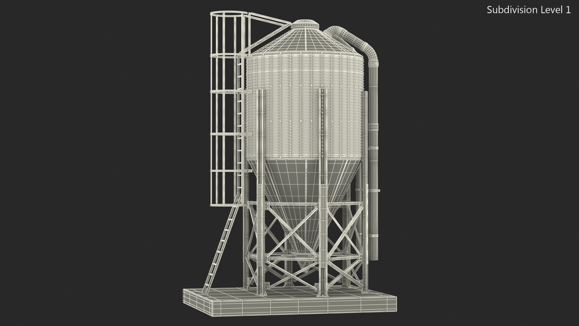 Roxell Galvanized Feed Storage Bin 3D model