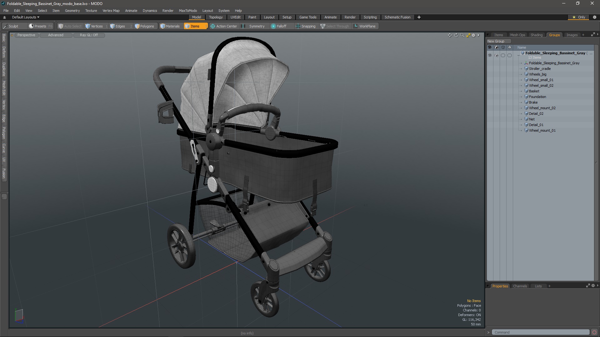 3D Foldable Sleeping Bassinet Gray