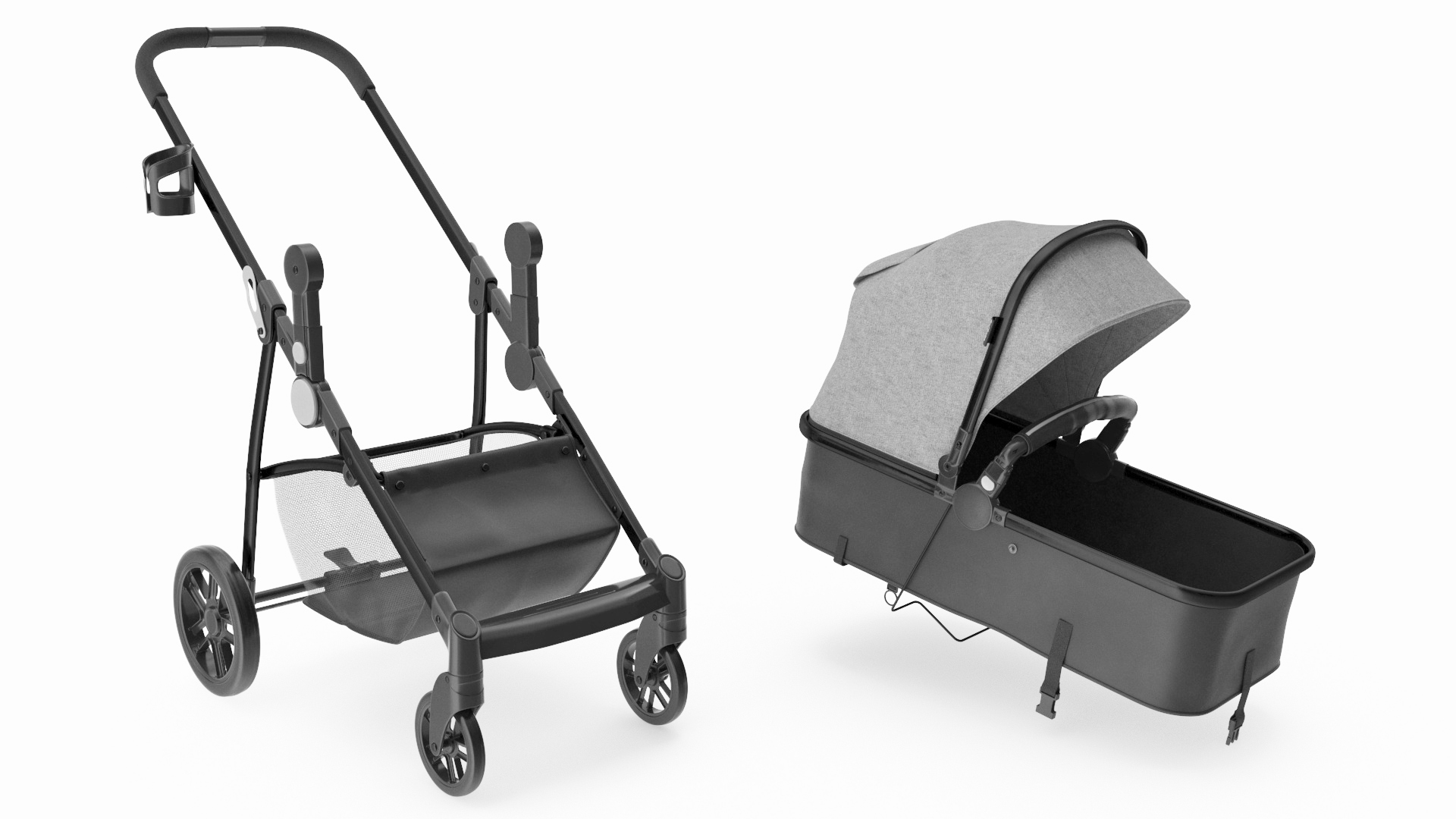 3D Foldable Sleeping Bassinet Gray