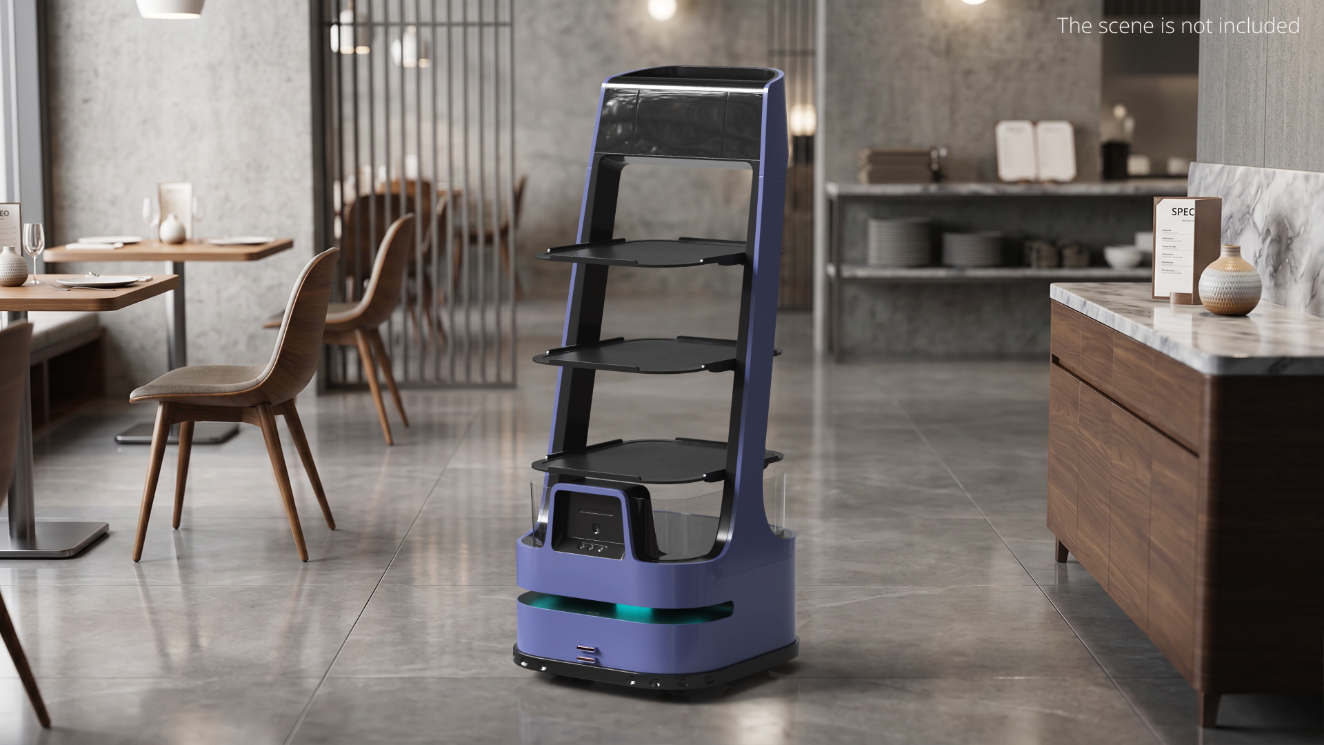 Hospitality Serving Robot with Multi Shelves - view 3