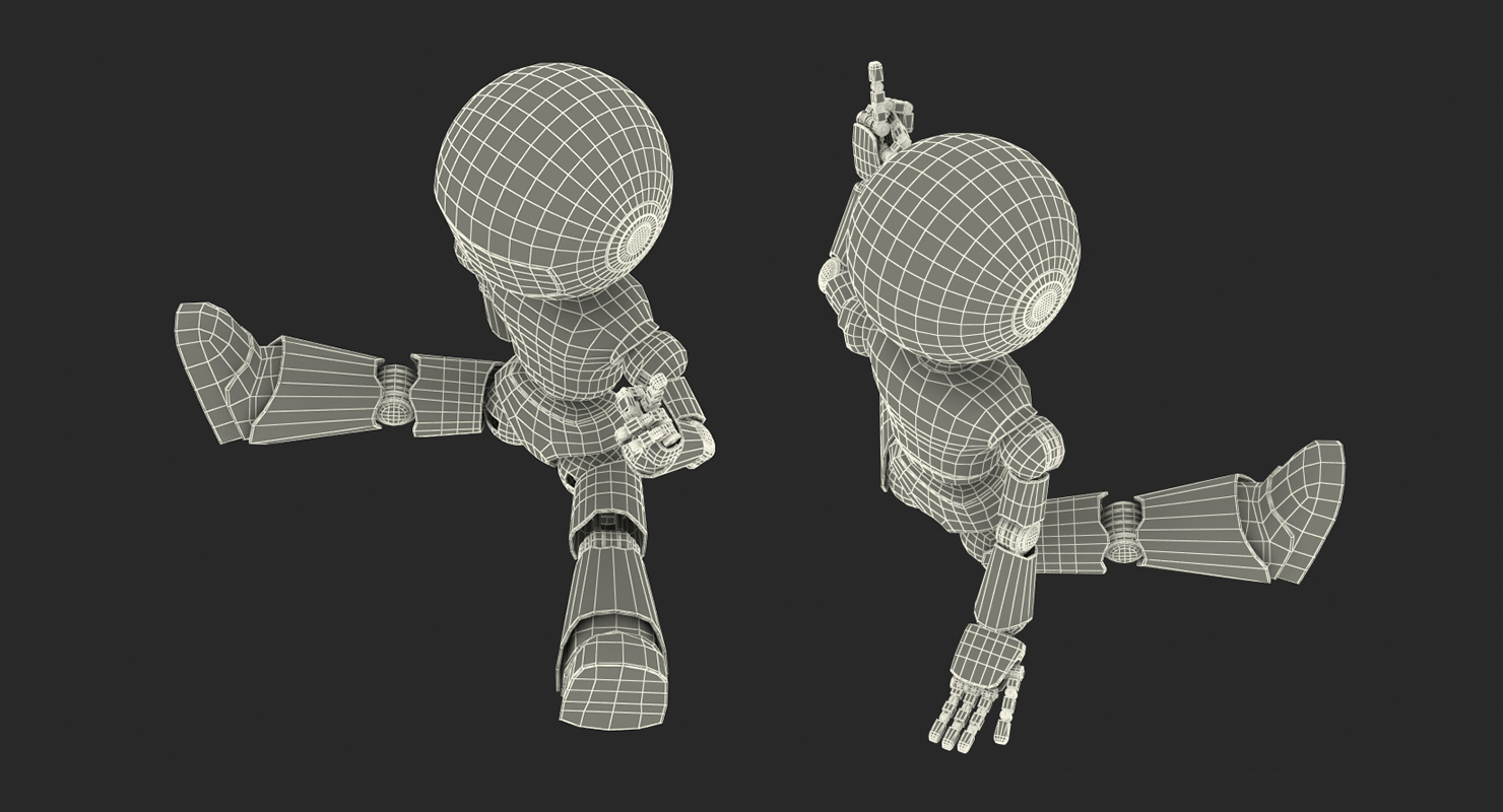 3D Small Robot Toy Sitting Pose model