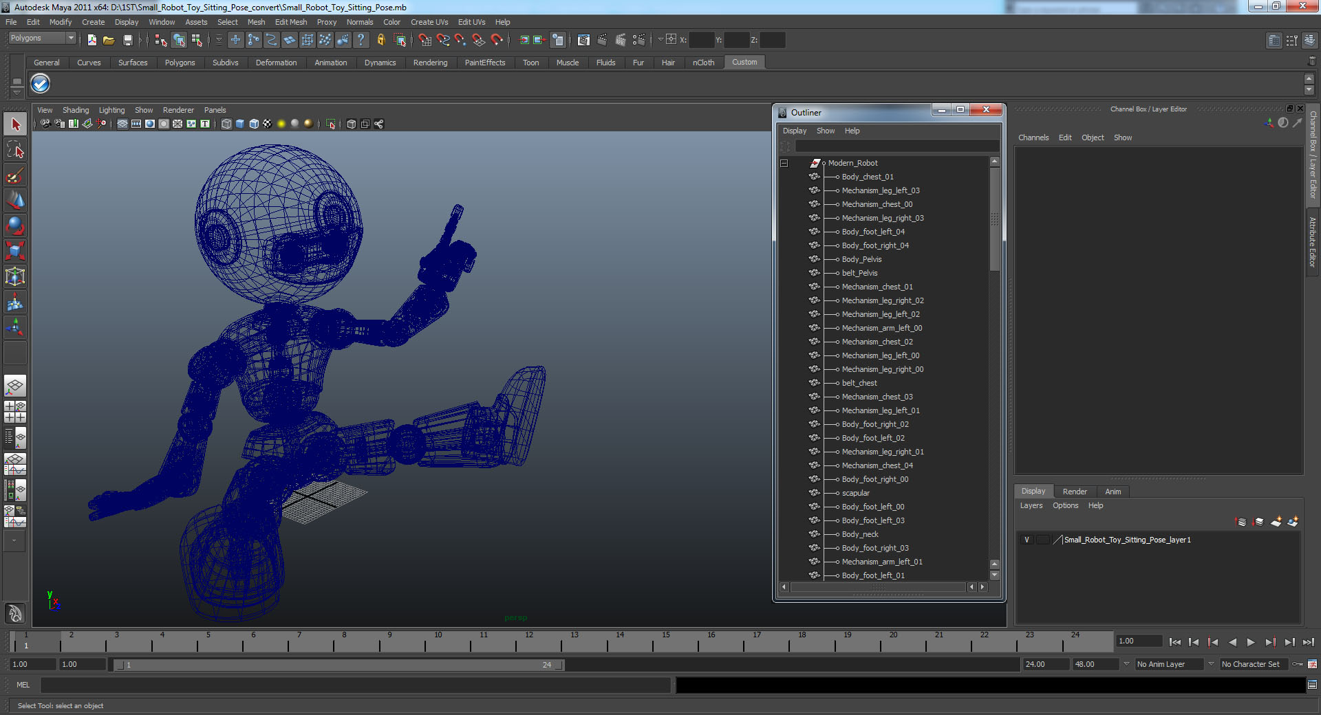 3D Small Robot Toy Sitting Pose model